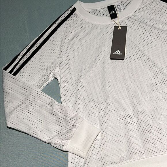 ADIDAS Like New Women’s 3-stripe mesh long-sleeve shirt - Picture 5 of 6